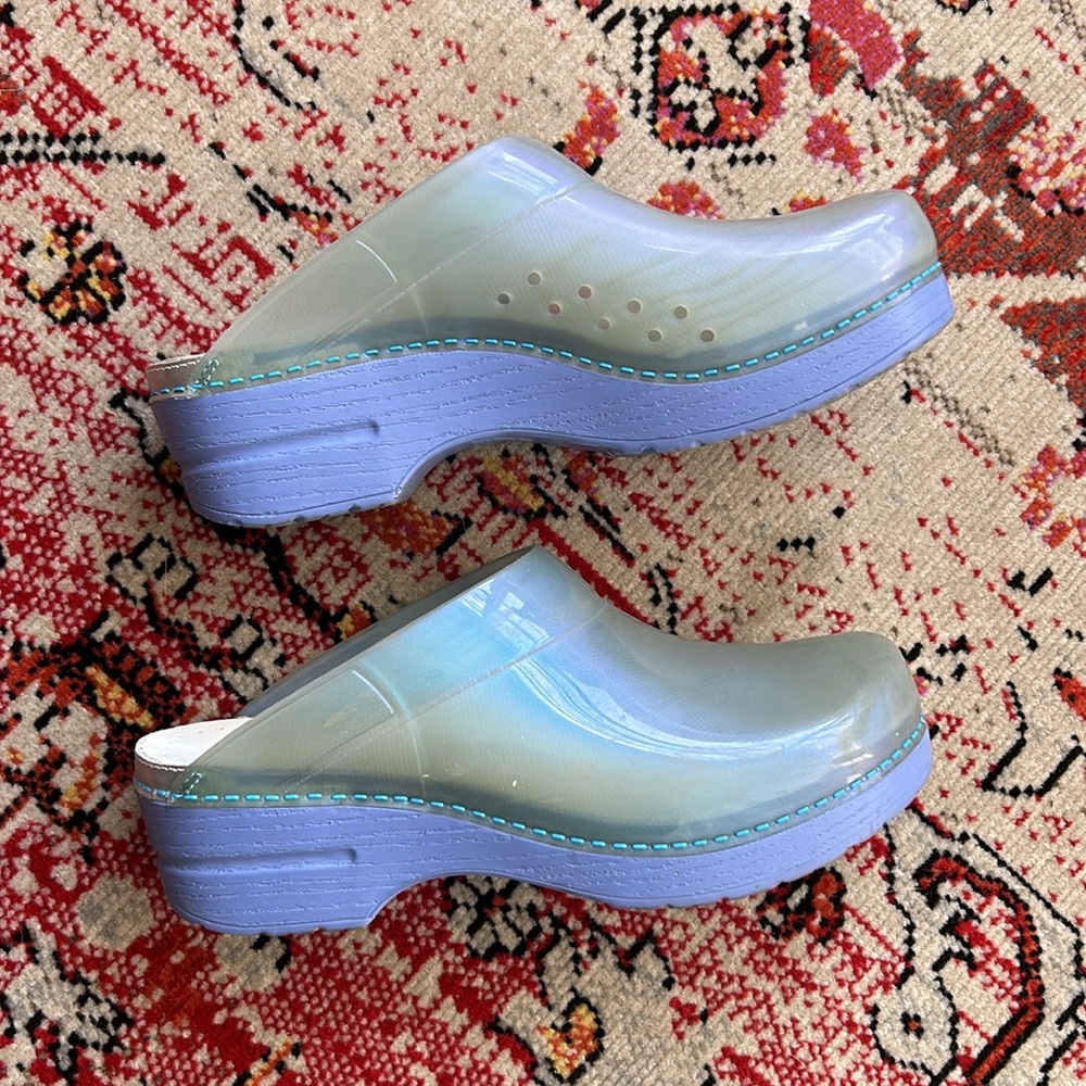 Dansko Sonja Clogs Sky Translucent Jelly